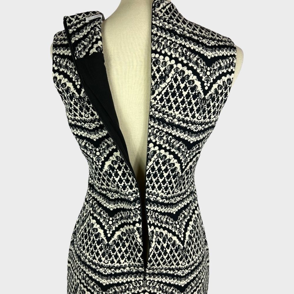 Diane Von Furstenberg Pentra Jacquard Fitted Stretch Sleeveless Sheath Dress 8 - Picture 7 of 12